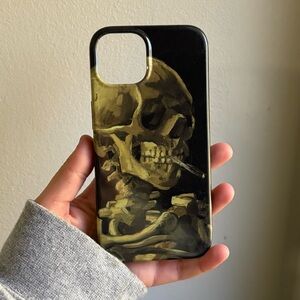 CASELY - VAN GOGH CIGARETTE Skull Design Phone Case - Black and Gold
